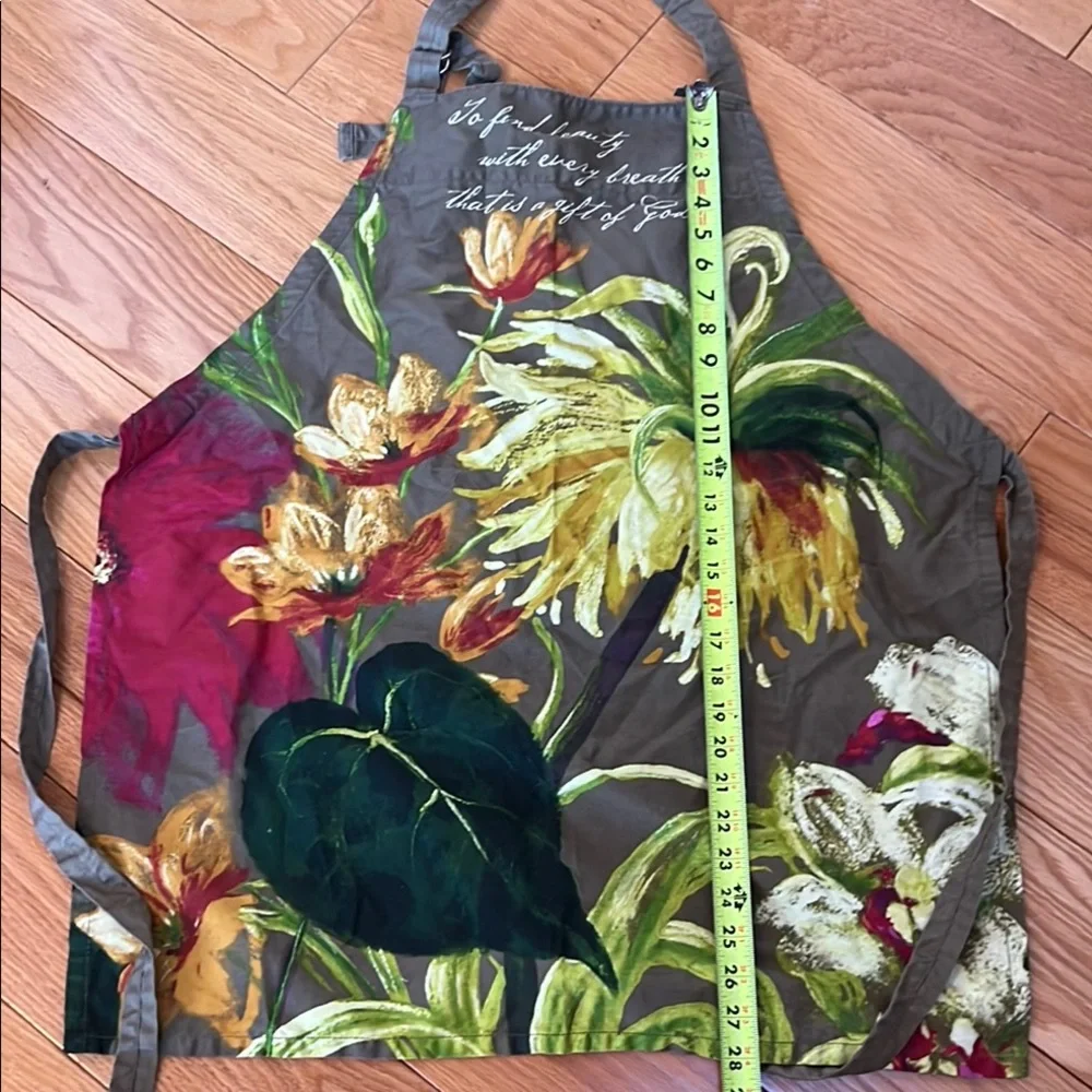 Floral Apron with Script Design